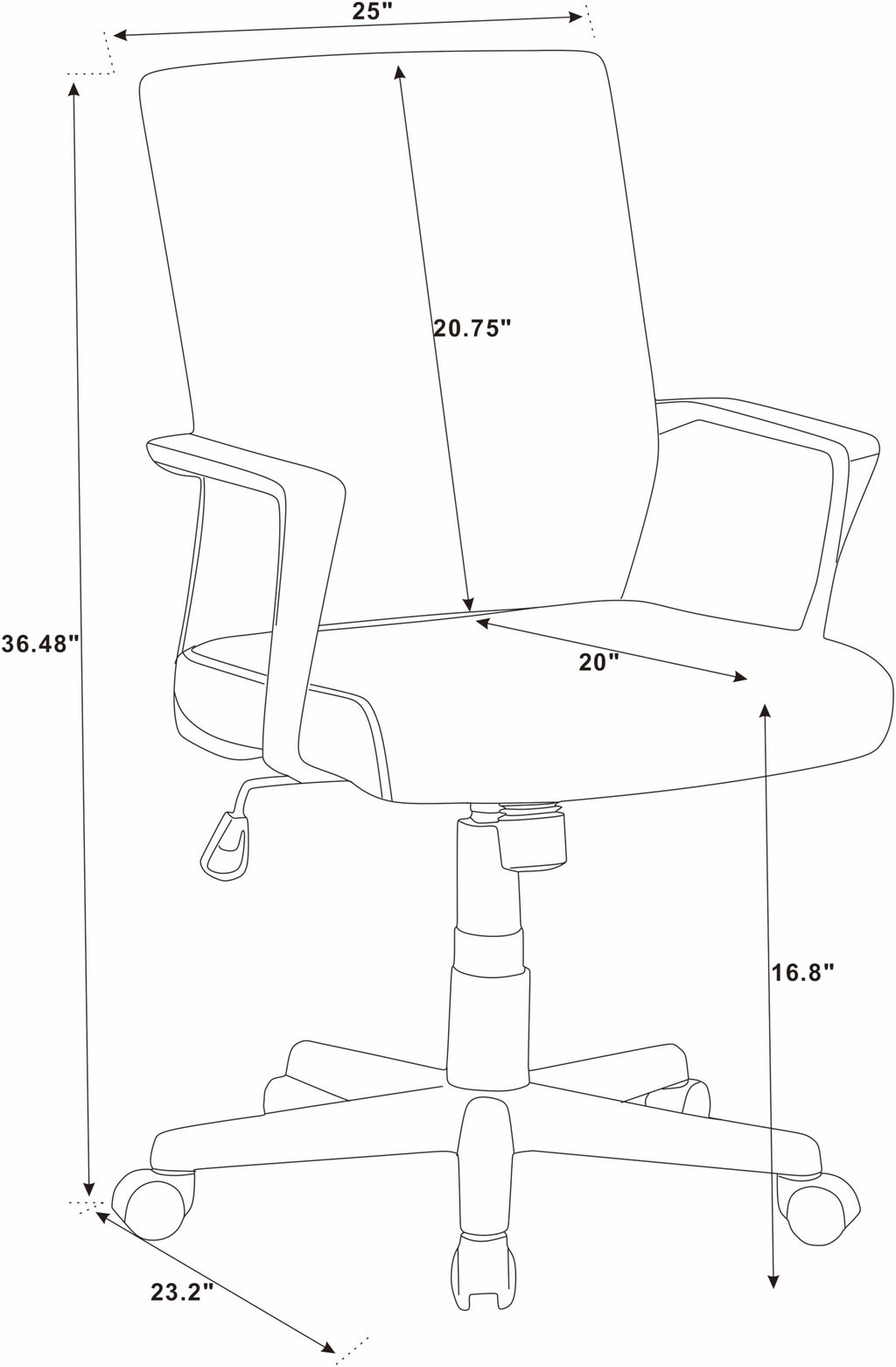 Height Adjustable Office/Task Chair with Armrest - Grand Goldman
