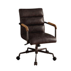 Harith Antique Slate Top Grain Leather Office Chair with Adjustable Height and Swivel Seat | Premium Home Decor - Grand Goldm