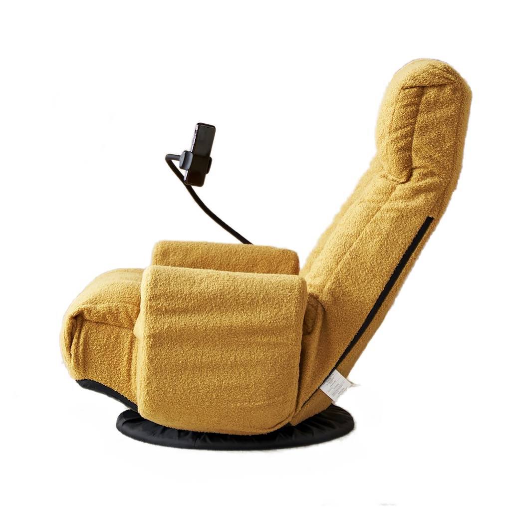 Adjustable Yellow Swivel Lounge Chair with 360-Degree Rotating Seat and Headrest Support, Leisure Chair Deck Chair - Game Chair for Living Room - Grand Goldman Shop