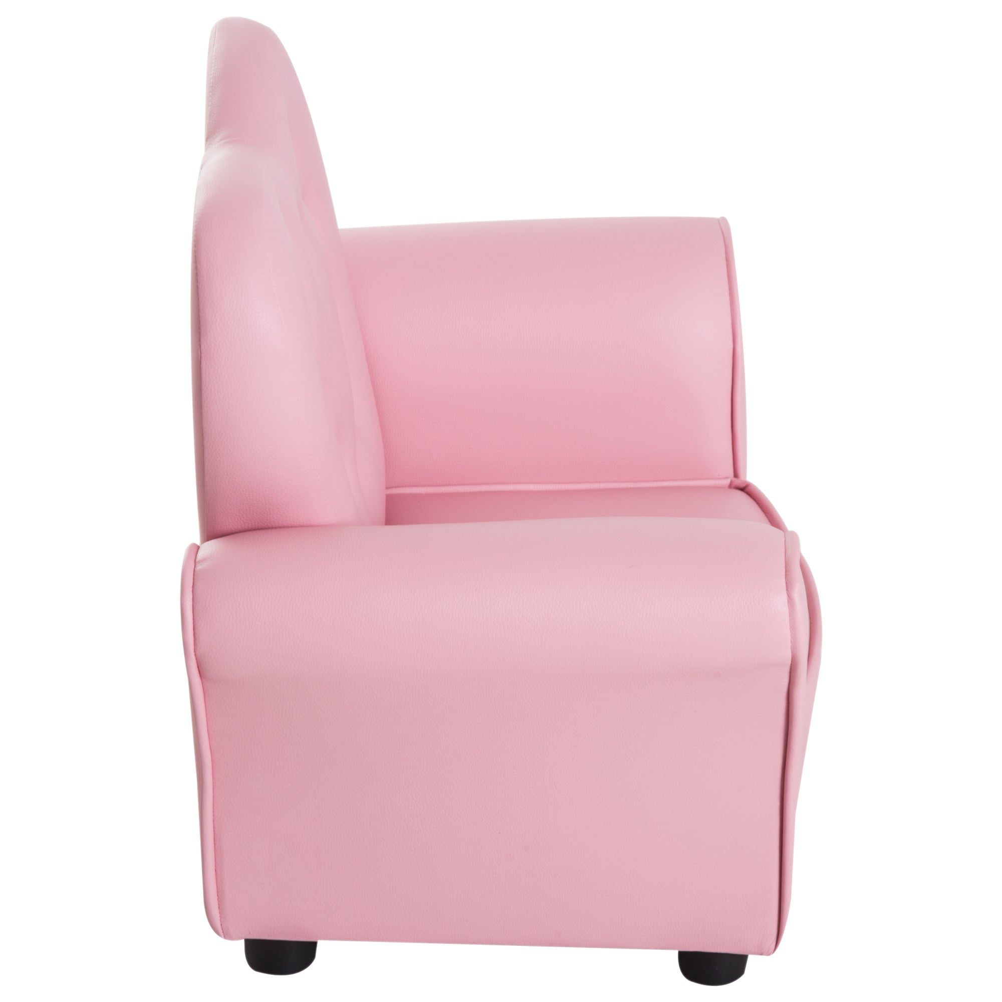 Qaba Kids Sofa Toddler Tufted Upholstered Sofa Chair Princess Couch Furniture with Diamond Decoration for Preschool Child, Pi