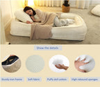 [VIDEO provided] Human Dog Bed ,Lazy Sofa Couch ,5 Adjustable Position,sit,sleep,fold,suit to put in bedroom, living room ,Space Saving Design,White - Grand Goldman Shop