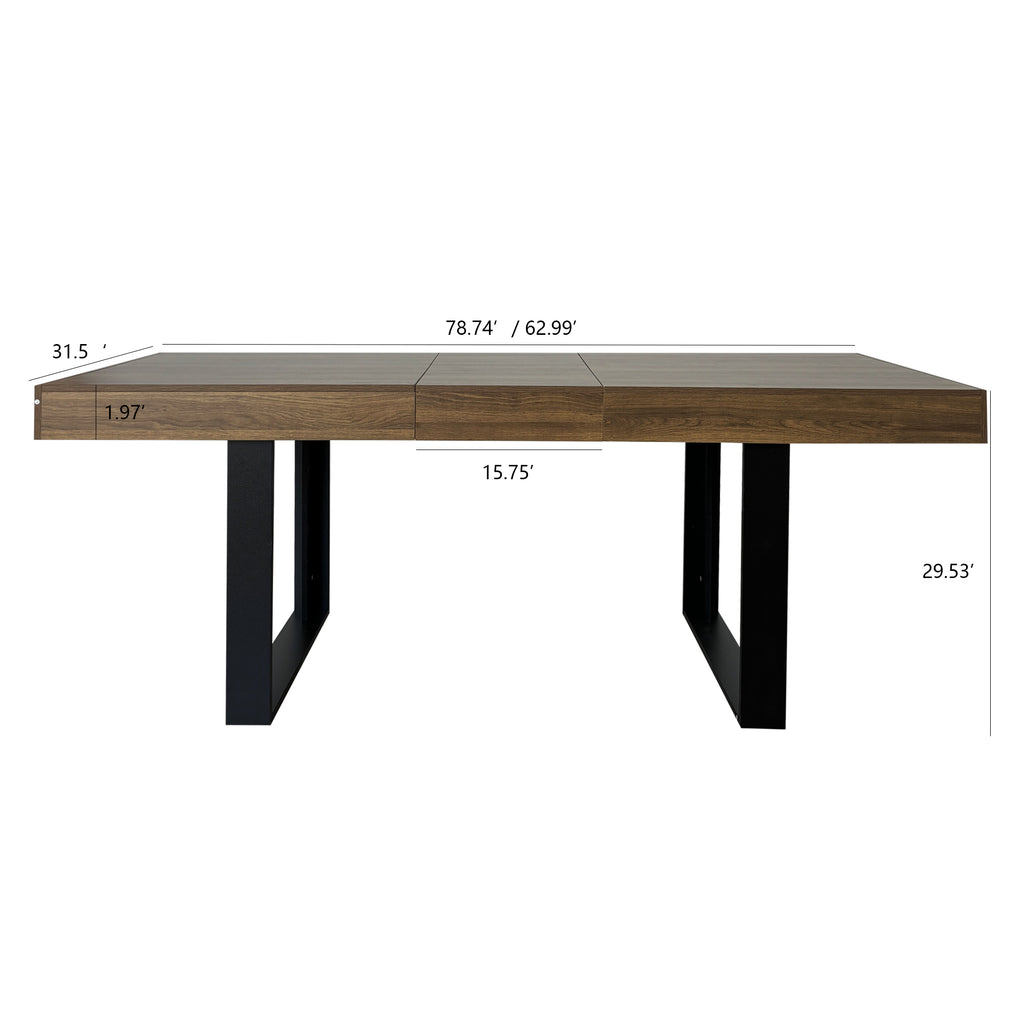 Rectangle extendable dining table for 6-10 people aged effect wood and black 160-200 cm - Grand Goldman Shop