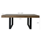 Rectangle extendable dining table for 6-10 people aged effect wood and black 160-200 cm - Grand Goldman Shop