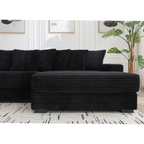 [NEW ARRIVED] [VIDEO PROVIDED] Oversized Two-Piece  Couches,  L Shaped Sofa, Corduroy, Right Chaise Daybed,with Armrests,Eight Throw Pillows,Corner Sofa,Easy To Assemble,  Black - Grand Goldman Shop