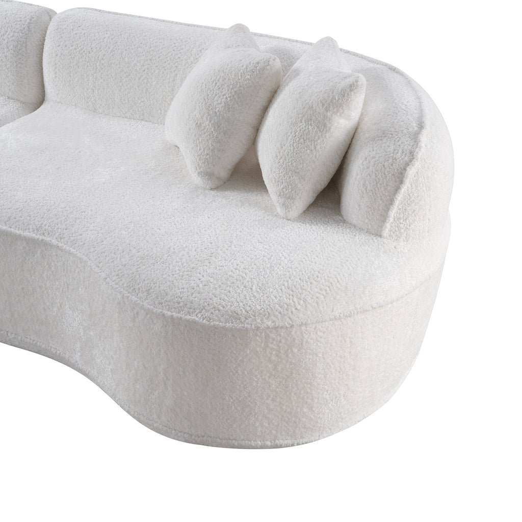Modern Curved L-Shape Luxury Sectional Oversized Sofa: Minimalist Design, Comfy Sleeper Couch for Living Room, Apartment & Reception Spaces,No Assembly Required - Grand Goldman Shop