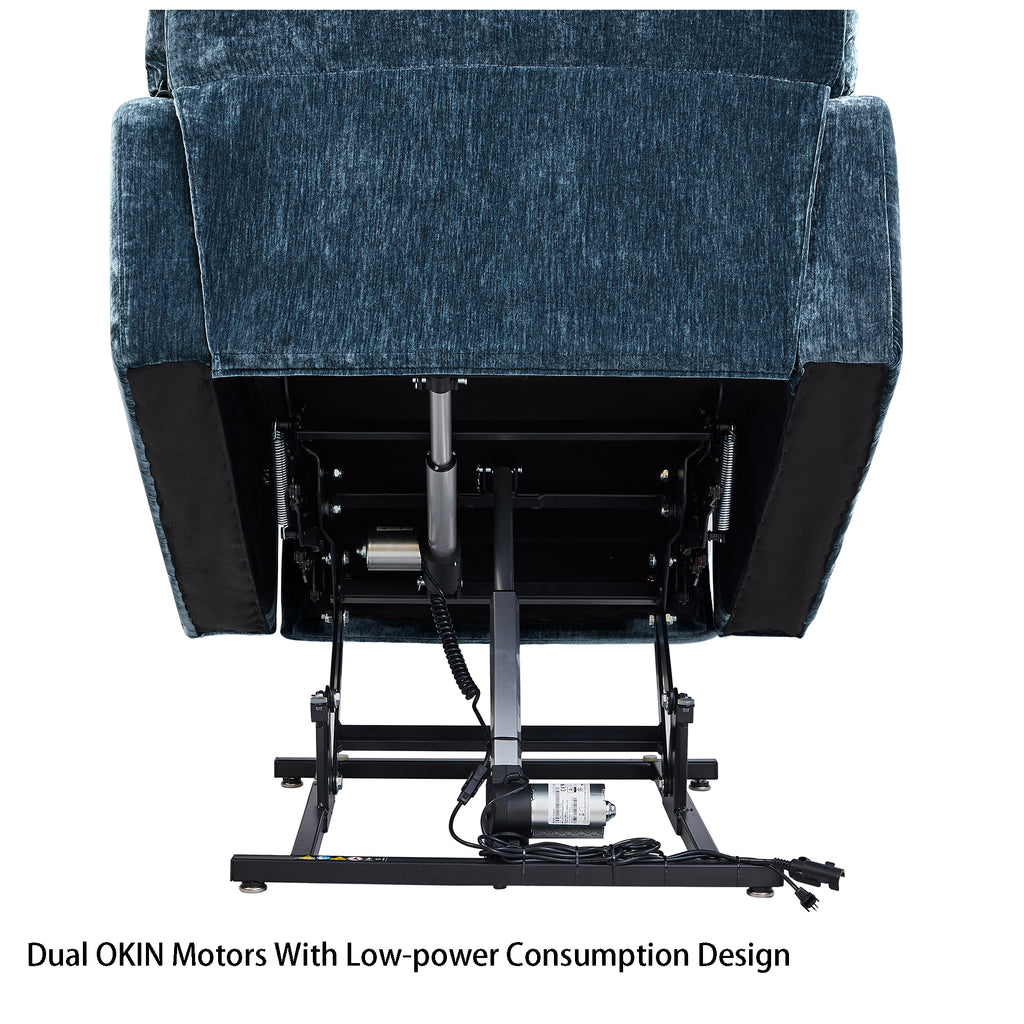 Liyasi Dual OKIN Motor Power Lift Recliner Chair  for Elderly Infinite Position Lay Flat 180° Recliner with Heat Massage - Grand Goldman Shop