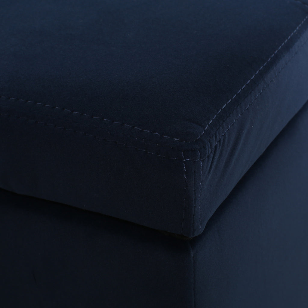Indoor Dark Blue Storage Ottoman Bench - 51.25''L Upholstered Entryway Bench with Hidden Storage, 300lbs Weight Capacity for Living Room, Bedroom & Hallway - Grand Goldman Shop
