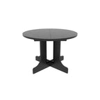 Farmhouse Kitchen Dining Table 59x43 Inch Expandable Oval Top with Removable Leaf Black MDF - Grand Goldman Shop