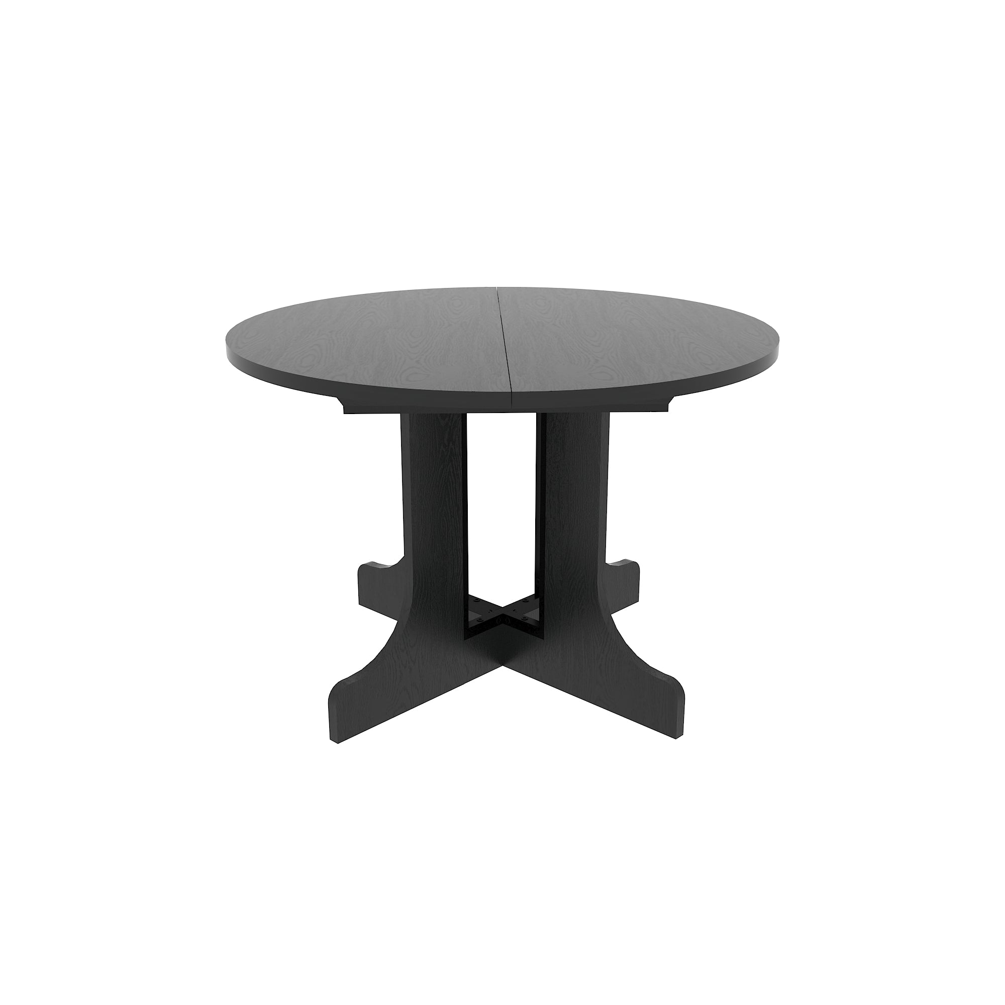 Farmhouse Kitchen Dining Table 59x43 Inch Expandable Oval Top with Removable Leaf Black MDF - Grand Goldman Shop