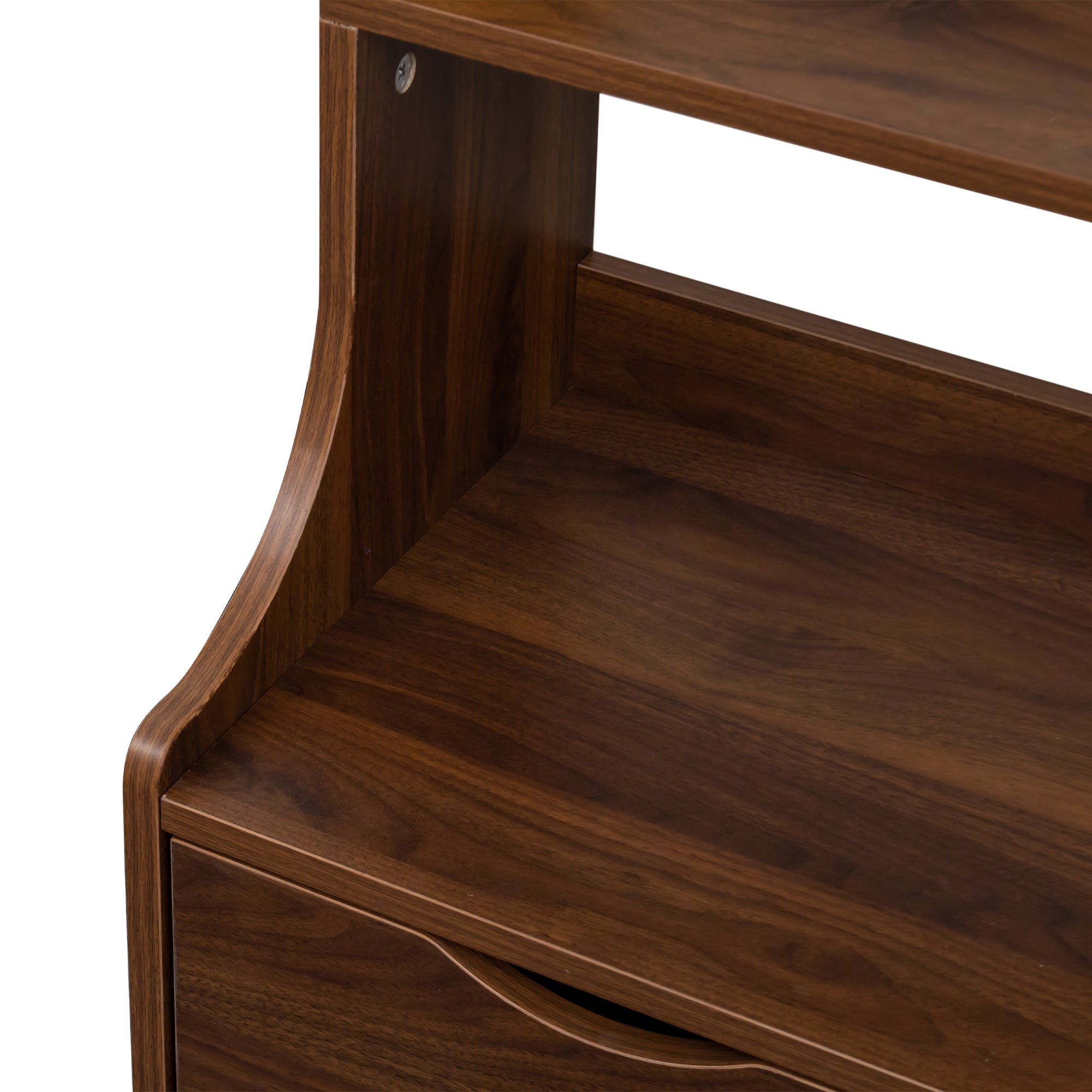 Night Stand with Bookshelf, Night Stand with 2 Storage Drawers for Bedroom - Grand Goldman Shop