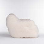 Ivory White Soft Teddy Fabric Tufted Foam Bean Bag Chair with Memory Sponge - Grand Goldman Shop