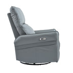 Power Swivel Rocker Recliner Chair for Adults, 270° Swivel Rocking Recliner Chair,Electric Small Recliners for Small Spaces, Single Sofa Recliner for Living Room, Bedroom,RV (Blue-gray+270° Swivel) - Grand Goldman Shop