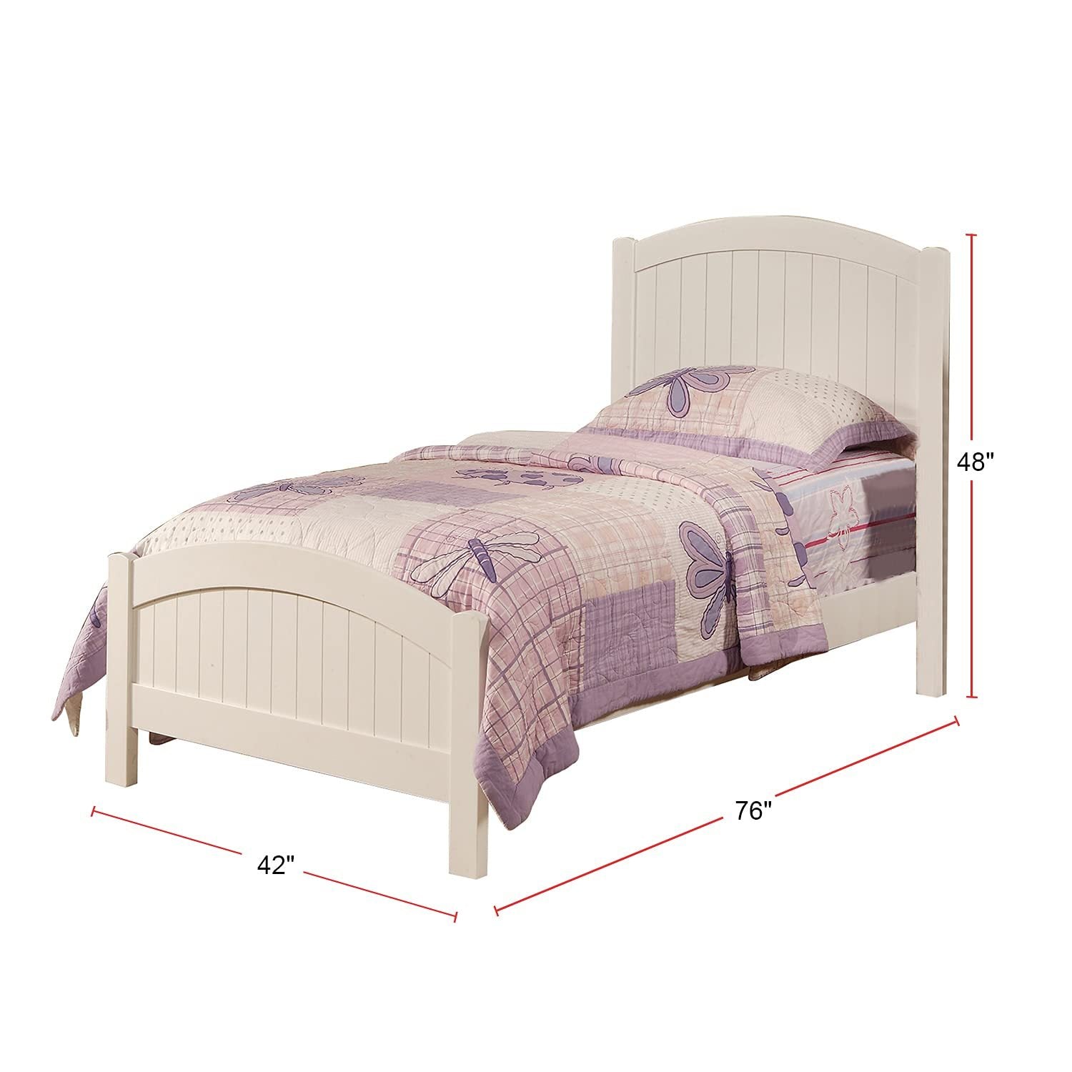 White Color Twin Size Bed Nightstand And Chest 3pc Set Bedroom Furniture Wooden Transitional Style Headboard - Grand Goldman Shop