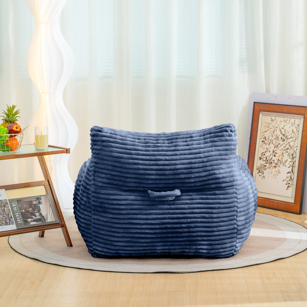 Bean Bag Chair for Adults with Armrests - Oversized Comfy Beige Beanbag Lounge Lazy Floor Sofa Chair for Living Room, Bedroom & Dorm, Cozy Fluffy Single Cloud Mini Couch - Grand Goldman Shop