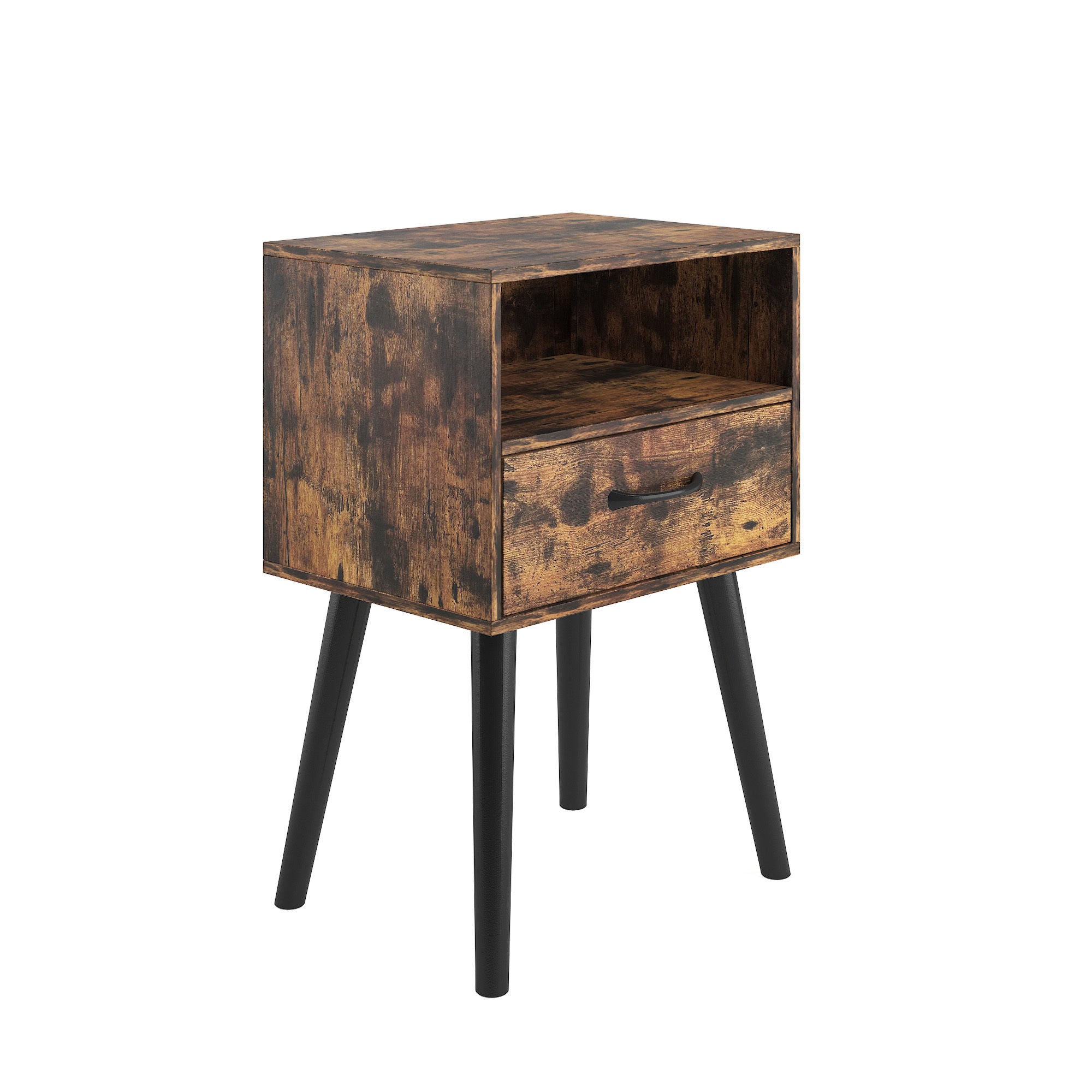 Two Sets of Nightstand,Modern Bedside Table with Storage Drawer and Open Wood Shelf, for Living Room, Bedroom and Small Spaces, Accent Night Stand, Easy Assembly - Grand Goldman Shop