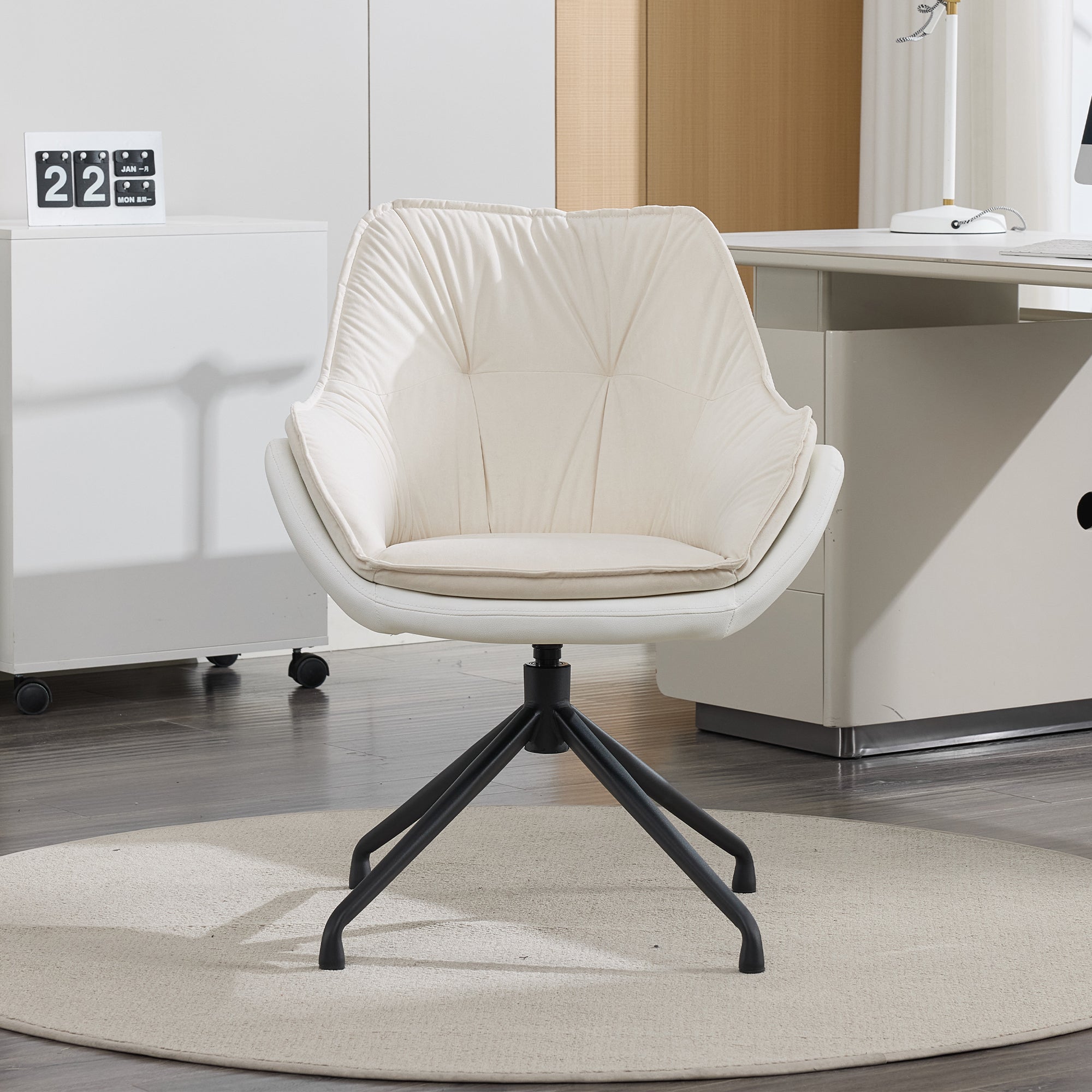 Modern Faux Leather Office Chair, Ergonomic Executive Desk Chair with High Back and Adjustable Features - Grand Goldman