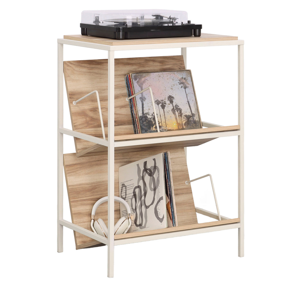 Accent Storage with Tilted Shelves, Acacia finish | Premium Home Decor - Grand Goldman