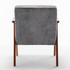Mid-Century Modern Wingback Accent Chair with Solid Wood Frame and Extra-Thick Backrest – Lounge Chair for Living Room, Bedroom, or Reading Room - Grand Goldman Shop