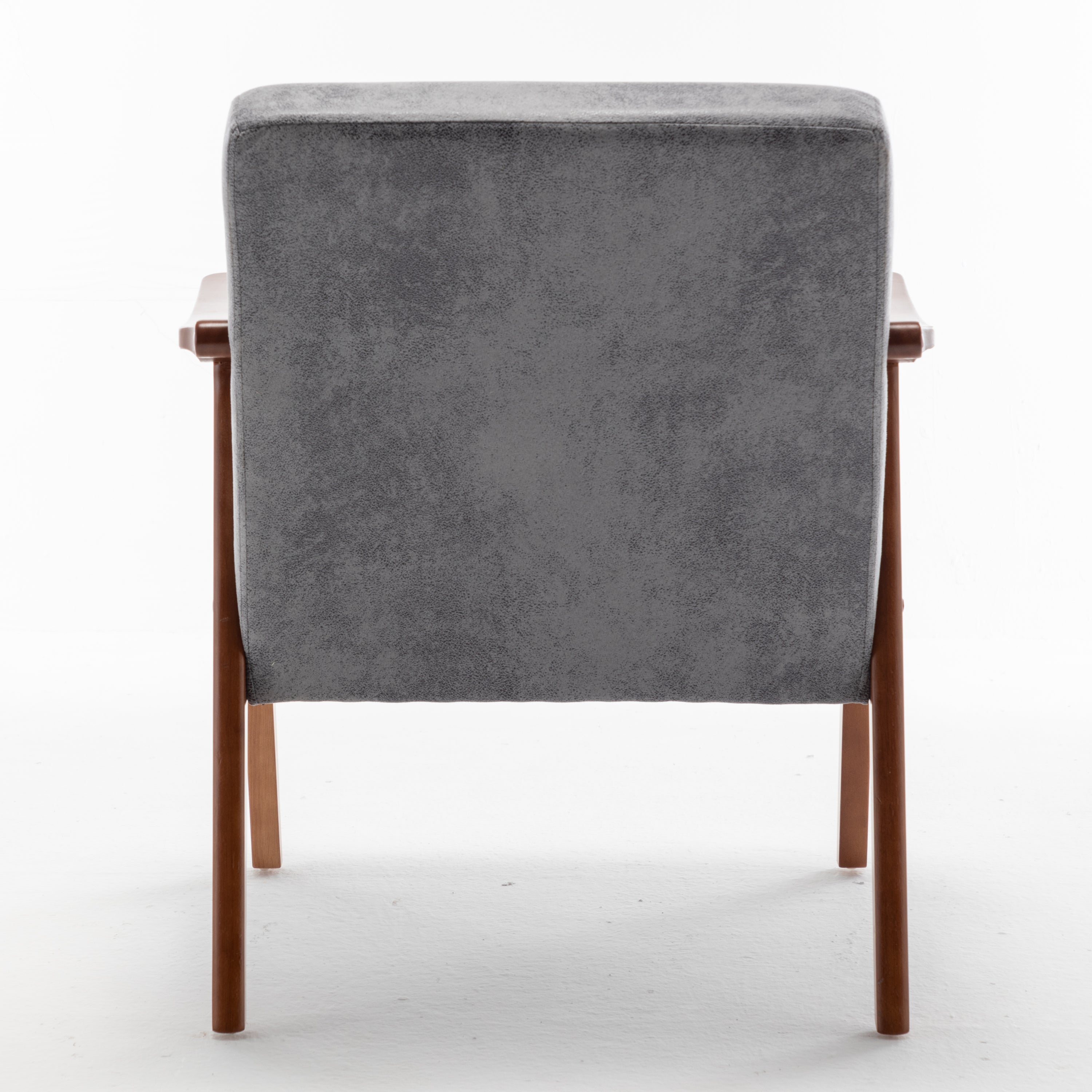 Mid-Century Modern Wingback Accent Chair with Solid Wood Frame and Extra-Thick Backrest – Lounge Chair for Living Room, Bedroom, or Reading Room - Grand Goldman Shop