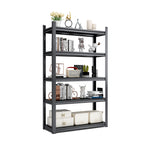 Industrial Heavy-Duty Metal Garage Shelving Unit 72'H 5-Tier Black Adjustable Storage Rack - Grand Goldman Shop