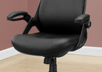 Office Chair, Adjustable Height, Swivel, Ergonomic, Armrests, Computer Desk, Work, Black Leather Look, Black Metal, Contempor
