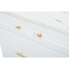 [Assembly Video Provided] TOPMAX Modern 83.7inch High Kitchen Pantry, Freestanding Tall Kitchen Hutch with Faux Marble Top,Cupboard Cabinet with 5 Storage Drawers and Adjustable Shelf, Set of 2, White - Grand Goldman Shop