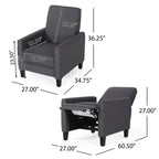 Smoke Fabric Push Back Chair for Elegant Home Décor - Grand Goldman Shop