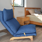 Modern Dark Blue Metal Frame Foldable Reclining Floor Chair – Lazy Leisure Sofa for Balcony or Bedroom - Grand Goldman Shop