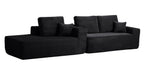 104' Cloud Sectional Sofa with L-Shape Chaise and Side Pockets , Modern Modular Design, Deep Seating, Upholstered Couch for Living Room/Bedroom, No Assembly Required (Plush Fabric), Black, Left-facing - Grand Goldman Shop