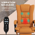 Vinsetto Executive Massage Office Chair with 4 Vibration and Heat, 3 Modes, PU Leather Swivel Chair with Adjustable Height, R