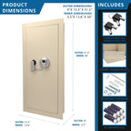 Biometric Wall Safe with 120-Fingerprint Module, Beige Steel, 0.82 Cubic Ft - Grand Goldman