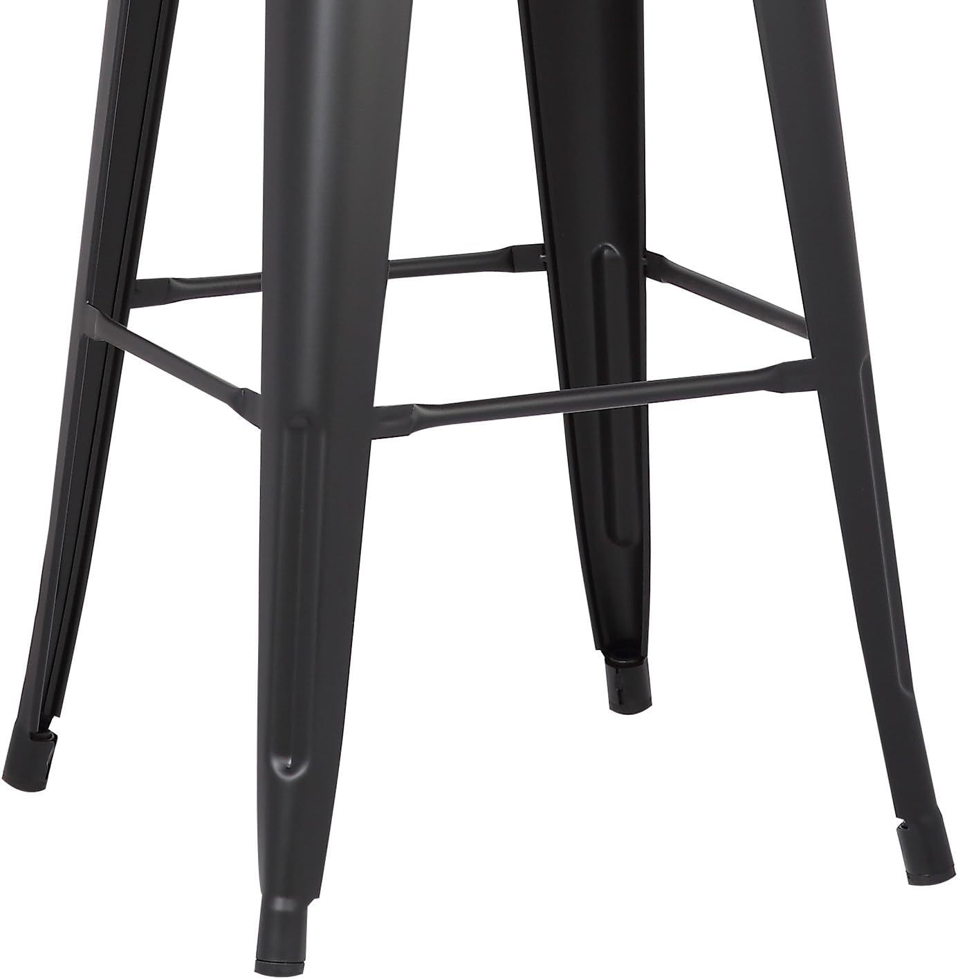 Modern Light Weight Industrial Contemporary Rustic Vintage Costal Metal Barstools with Bucket Back and 4 Leg Design, Seat Bar