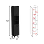 Hobart Pantry, Four Legs, Three Interior Shelves, Two Shelves, Two Cabinets -Black | Premium Home Decor - Grand Goldman