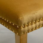 A&A Furniture,Nikki Collection Modern, High-end Tufted Solid Wood Contemporary Velvet Upholstered Dining Chair with Golden Stainless Steel Plating Legs,Nailhead Trim,Set of 2,Gold, SW1601GL - Grand Goldman Shop