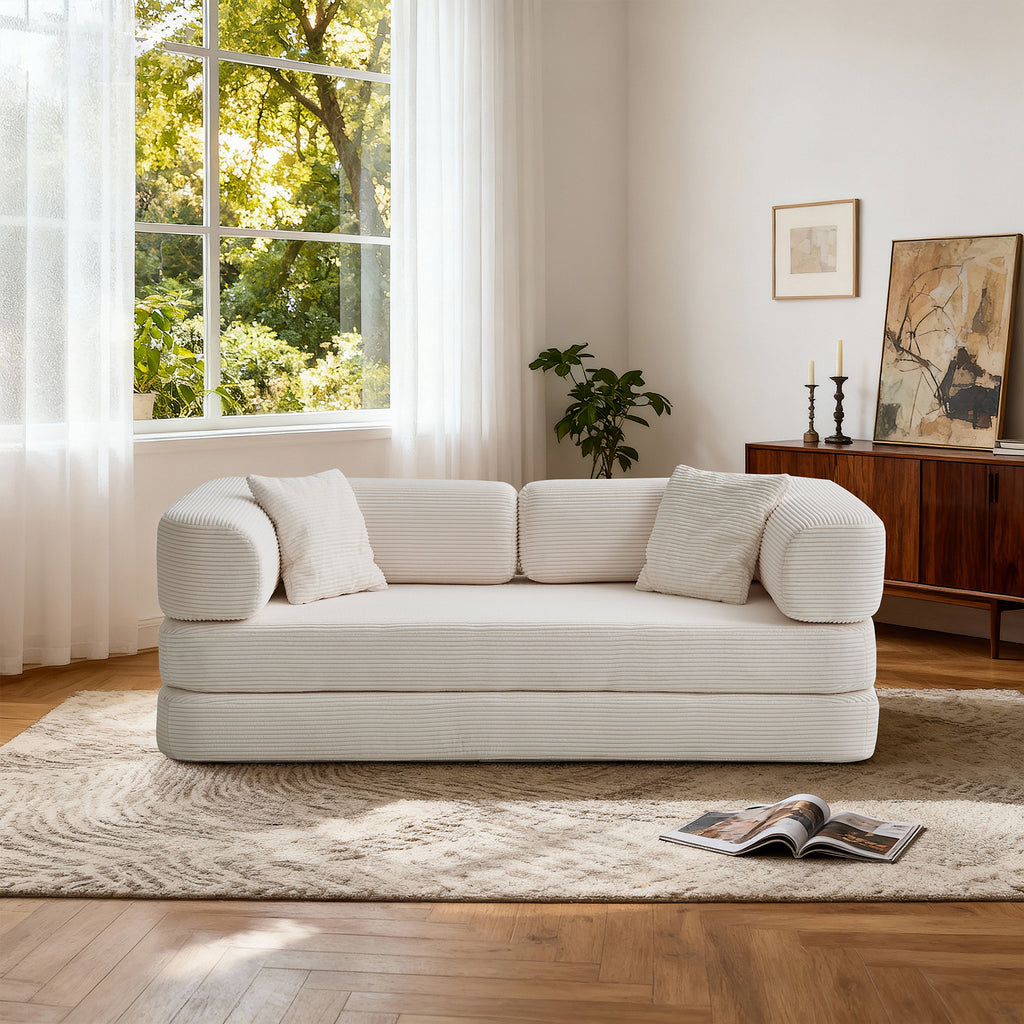Floor Couch,Compressed Sofa,Convertible Floor Sofa Bed with Convertible Blanket Pillow,Enhanced frame stability,Comfy Couch Lounge Sleeper Bed,for Living Room Bedroom - Grand Goldman Shop