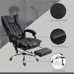 Vinsetto Microfiber Office Chair, High Back Computer Chair with 6 Point Massage, Heat, Adjustable Height and Retractable Foot