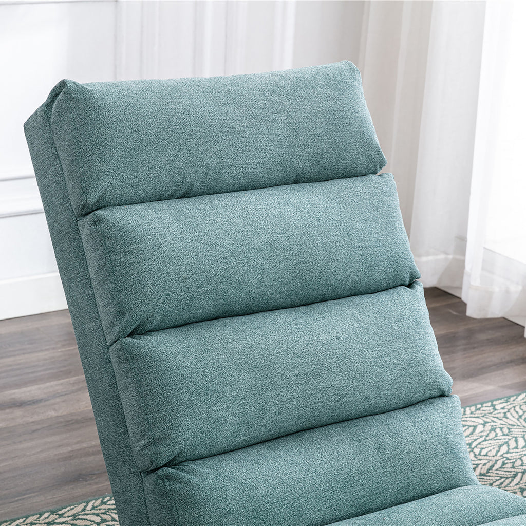 Ergonomic Electric Massage Chaise Lounge with Remote Control, Teal Linen Upholstery, 5 Modes for Relaxation - Grand Goldman Shop