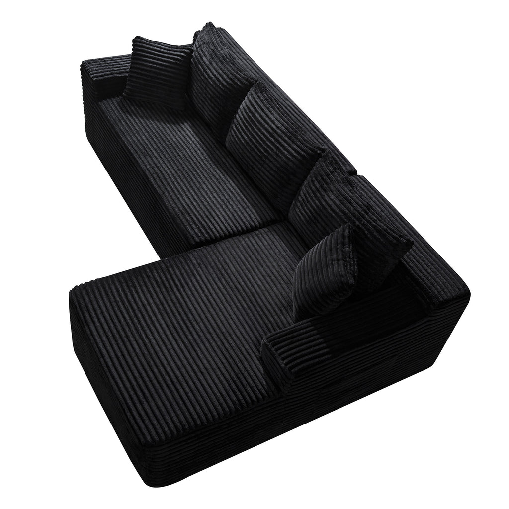 106.3' Cloud Modular Sectional Sofa Couch with L-Shape Chaise,Modern Minimalist Upholstered Couches for Living Room Bedroom,Deep Seat Corner Couch,No Assembly Required - Grand Goldman Shop