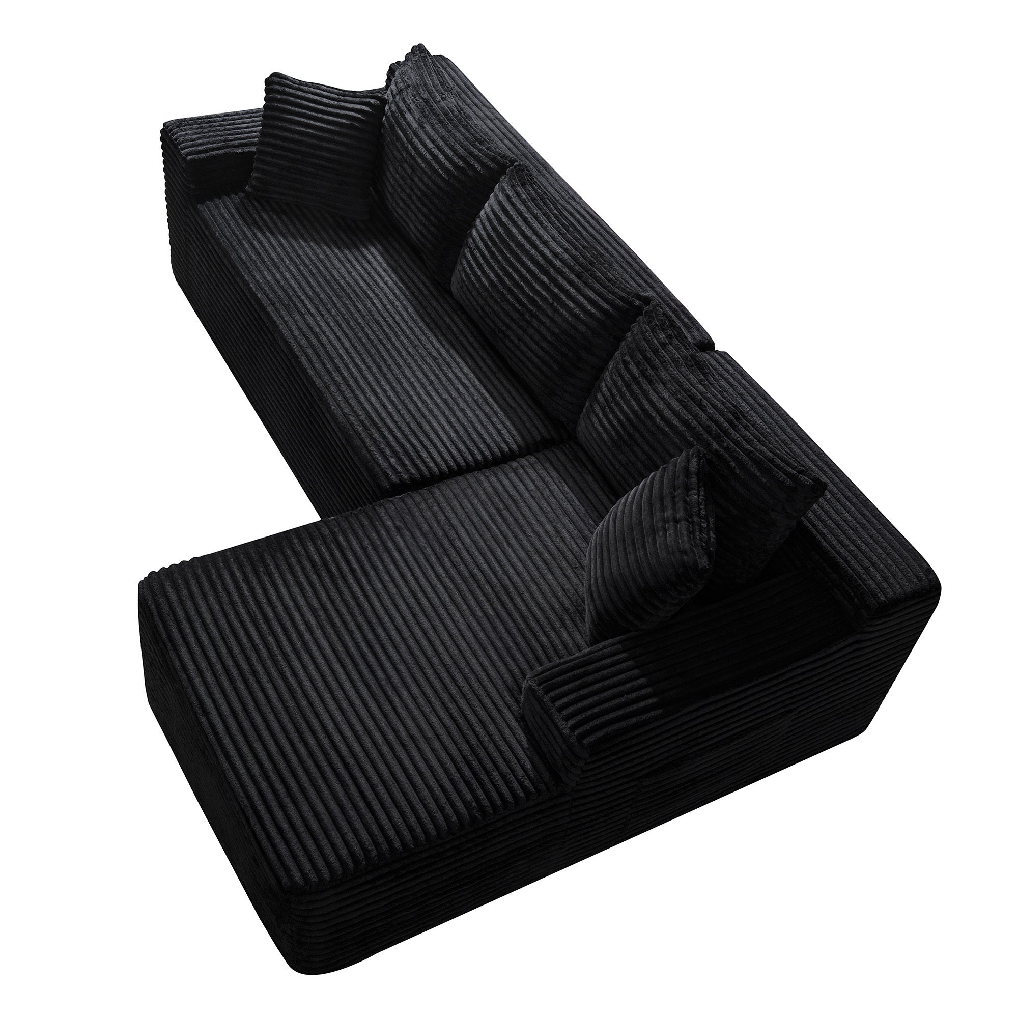 106.3' Cloud Modular Sectional Sofa Couch with L-Shape Chaise,Modern Minimalist Upholstered Couches for Living Room Bedroom,Deep Seat Corner Couch,No Assembly Required - Grand Goldman Shop