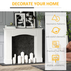 HOMCOM Modern Fireplace Mantel, Surround Mantels for Fireplace with Decorative Pattern Interior Width 29' White - Grand Goldman Shop
