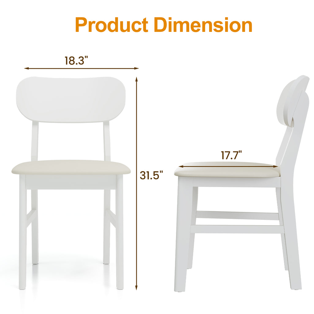 Farmhouse Dining Chairs Set of 2, Modern Faux Leather Upholstered Kitchen&Dining Room Chairs, Side Seating for Kitchen, Dinin