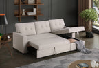 Convertible Upholstered Sectional Sofa with Pull-out Chaise - Grand Goldman Shop