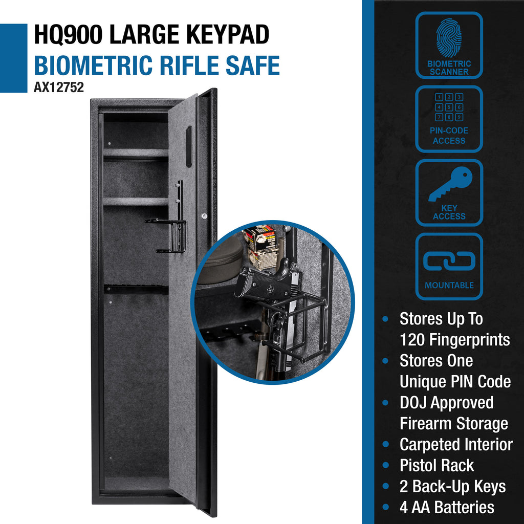 4.33 CU FT BIOMETRIC KEYPAD RIFLE SAFE | Premium Home Decor - Grand Goldman