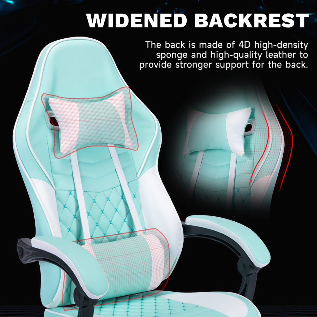 Ergonomic Video Gamer Chairs,Computer Gaming Chairs with Massage Lumbar Support and footrest,Racing Style Computer Chair Adju