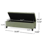 Wendover Elegant Velvet Tufted Storage Bench with Lift-Up Top and Birch Wood Legs - Grand Goldman Shop