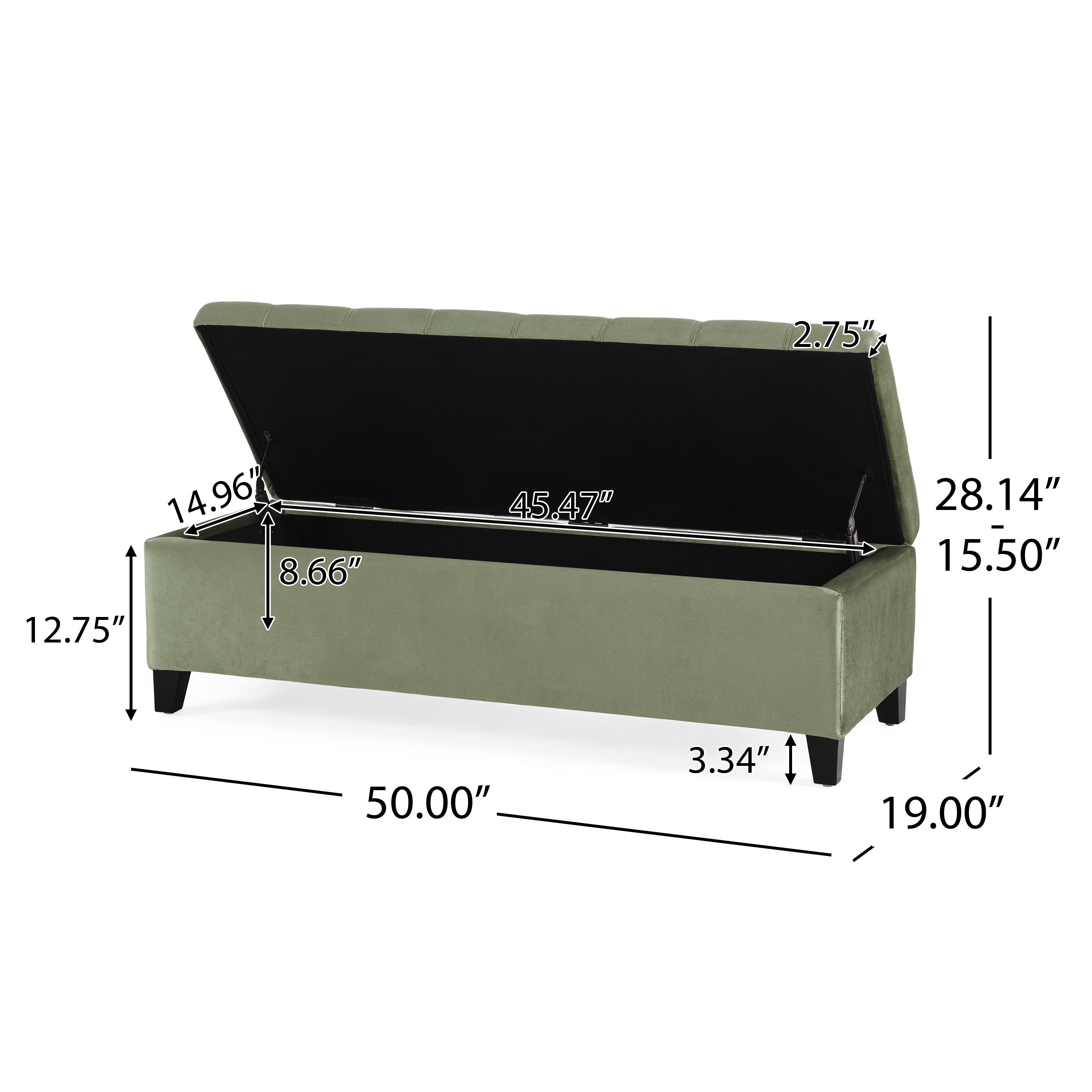Wendover Elegant Velvet Tufted Storage Bench with Lift-Up Top and Birch Wood Legs - Grand Goldman Shop