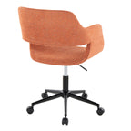 Contemporary Task Chair in Black Metal and Orange Fabric | Premium Home Decor - Grand Goldman