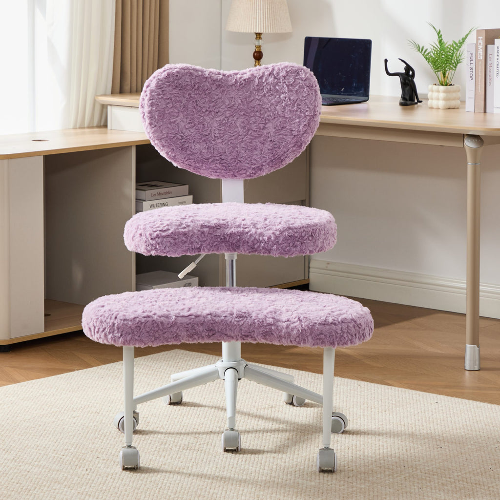 Artificial rabbit hair Meditation Chair Plus, Cross Legged Chair with Wheels, ADHD Chair, Criss Cross Desk Chair with Lumbar 