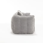 Cozy Beanbag Chair with High Resilience Foam Core for Two - Grey Chenille, 66x35x25 inches - Grand Goldman Shop