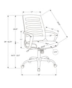 Office Chair, Adjustable Height, Swivel, Ergonomic, Armrests, Computer Desk, Work, Grey Mesh, Chrome Metal, Contemporary, Mod
